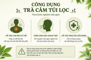 Công dụng của Trà cảm túi lọc Lá Quê