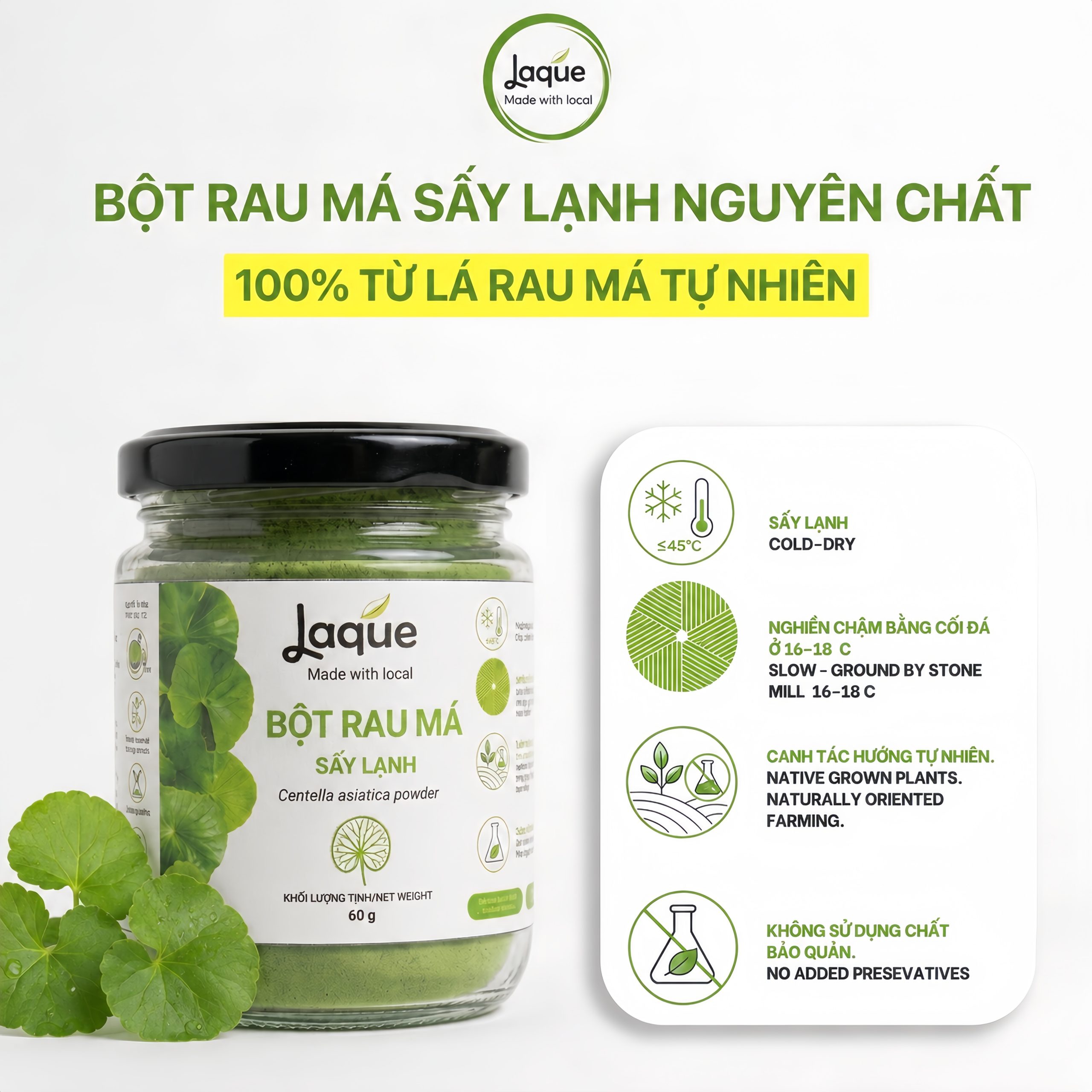 Bột rau má sấy lạnh