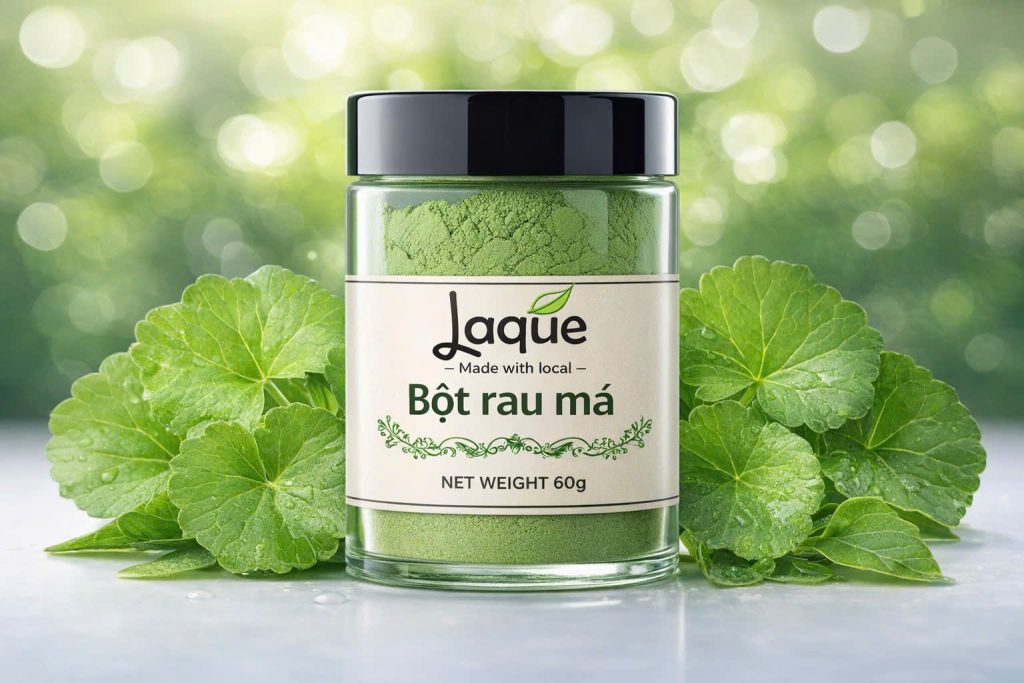 Sản phẩm bột rau má sấy lạnh của Lá quê