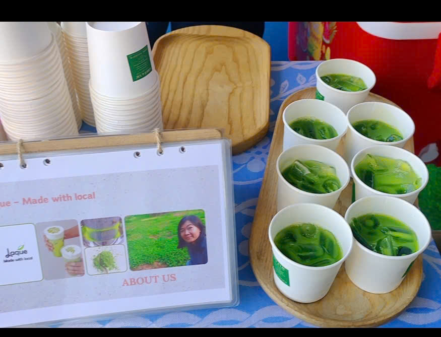 ly bot rau ma La Que mang huong vị que huong Binh Dinh