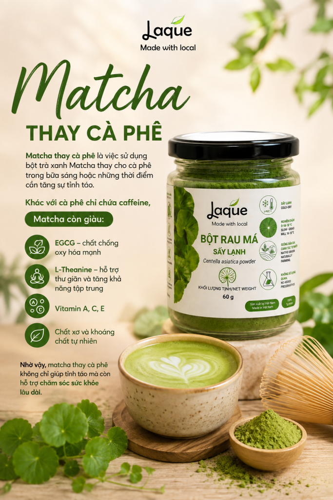matcha thay cà phê buổi sáng